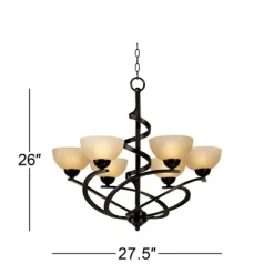 Franklin Iron Works Dark Mocha Chandelier 27 1/2" Wide Rustic Swirling Ribbon Amber Glass 6-Light Fixture For Dining Room House Foyer Kitchen Island 10 Franklin Iron Works Dark Mocha Chandelier 27 1/2" Wide Rustic Swirling Ribbon Amber Glass 6-Light Fixture For Dining Room House Foyer Kitchen Island -Home Series Shop GUEST c711d0d5 3c79 433b 8261 5af3f2afda9c