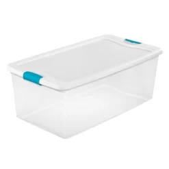 Sterilite Storage System Solution With 106 Quart Clear Stackable Storage Box Organization Containers With White Latching Lid -Home Series Shop GUEST c81a775a 2ba1 4d2b bb1f eed01700342c