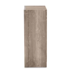 Langston Weathered Wood 2 Door Shoe Cabinet Oak - Baxton Studio -Home Series Shop GUEST c8539cb0 5c26 4b71 8a5f e6c487e0cc48