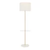 Chloe Contemporary Shelf Floor Lamp With Marble Base/Glass Shelf And Linen Shade White (Includes LED Light Bulb) - LumiSource