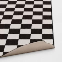 4'x5'5" Small Checker Rug Charcoal And Ivory - Room Essentials™ -Home Series Shop GUEST c9005e56 48da 44fe 8300 c5eefac4a0c7