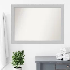 42" X 31" Non-Beveled Shiplap White Wood Bathroom Wall Mirror - Amanti Art -Home Series Shop GUEST c90e0263 af2e 4da5 9735 d50c0baf29ca