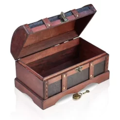 Brynnberg 12"x6.7"x6.3" Wooden Chest Vintage Storage Box - Lockable -Home Series Shop GUEST c95e3f5f 7c59 42d3 a87e 70f9baf2c2f3