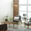 Modern Metal Chandelier With Link Style Chain Gold - Olivia & May