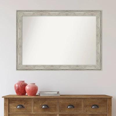 41" X 29" Non-Beveled Crackled Bathroom Wall Mirror Metallic Silver - Amanti Art 5 41" X 29" Non-Beveled Crackled Bathroom Wall Mirror Metallic Silver - Amanti Art - Image 5