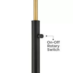 Possini Euro Design Modern Downbridge Floor Lamp 64" Tall Black Brass Metal Linen Drum Shade For Living Room Reading Bedroom Home -Home Series Shop GUEST ccaba098 caa8 438f 81be 3037f78aa7ca