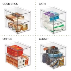 MDesign Stackable Plastic Storage Closet Bin Boxes With Pull-Out Drawers -Home Series Shop GUEST ce5f15a1 b5fd 4bac 80af 060b82ab0017
