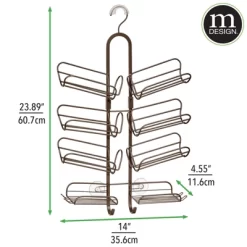 MDesign Steel Metal Bathroom/Shower Caddy Rack With Hooks And Baskets