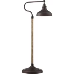 Franklin Iron Works Ferris Rustic Farmhouse Pharmacy Floor Lamp 57" Tall Bronze Faux Wood Grain Adjustable For Living Room Reading Bedroom Office Home -Home Series Shop GUEST cef55559 ce8a 42df b305 e5cd0df14a9c