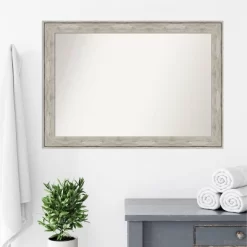 41" X 29" Non-Beveled Crackled Bathroom Wall Mirror Metallic Silver - Amanti Art 15 41" X 29" Non-Beveled Crackled Bathroom Wall Mirror Metallic Silver - Amanti Art -Home Series Shop GUEST cf28de8f b8f1 4cad 874f 62a161e09393