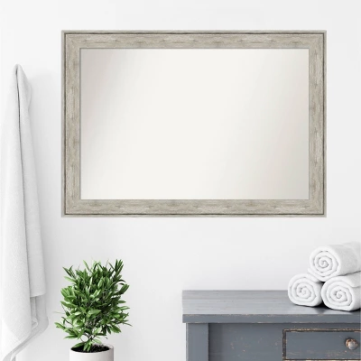 41" X 29" Non-Beveled Crackled Bathroom Wall Mirror Metallic Silver - Amanti Art 8 41" X 29" Non-Beveled Crackled Bathroom Wall Mirror Metallic Silver - Amanti Art - Image 8