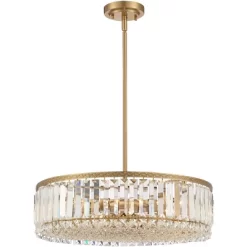 Stiffel Soft Gold Drum Pendant Chandelier 20 1/4" Wide Modern Clear Crystal 5-Light Fixture For Dining Room House Foyer Entryway -Home Series Shop GUEST cf4cbcbb a013 4521 85e3 0a410f80b842