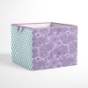 Bacati - Isabella Paisley Aqua/Lilac/Purple Fabric Storage Box/Tote Large