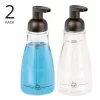 MDesign Round Refillable Foaming Hand Soap Dispenser Pump, 2 Pack