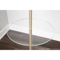 Chloe Contemporary Shelf Floor Lamp With Marble Base/Glass Shelf And Linen Shade White (Includes LED Light Bulb) - LumiSource -Home Series Shop GUEST d1229d52 fa7d 4830 8080 d52ae7b5e779