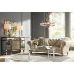 Vienna Full Spectrum Soft Silver Chandelier 24" Wide Crystal Glass 4-Light Fixture For Dining Room House Kitchen Bedroom -Home Series Shop GUEST d17284ac 8aac 40d4 a30d 2ca7ce3a5288