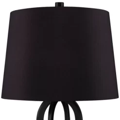 360 Lighting Marcel Industrial Table Lamps 24 1/4" High Set Of 2 With USB Charging Port And Nightlight LED Black Drum Shade For Bedroom Bedside Desk -Home Series Shop GUEST d1e4e883 353c 4df9 af96 543b554eef48