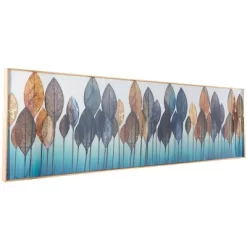 Porcelain Leaf Framed Wall Art With Gold Aluminum Frame Blue - CosmoLiving By Cosmopolitan -Home Series Shop GUEST d1ea1d1f 4dc4 42a7 b73d 25ee75413b18