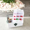 Household Essentials Ornament Storage Chest With 24 Pockets Red