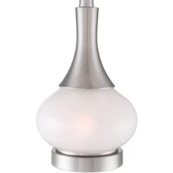 360 Lighting Serrena Modern Accent Table Lamp 23" High White Glass Brushed Nickel Metal With Nightlight Drum Shade For Bedroom Living Room House Home -Home Series Shop GUEST d2bcbf7e fc9c 4565 b112 6bfdfe104829