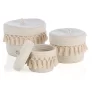 Assorted Set Of 3 Round Dharma Organizer Baskets - Off-White - Shiraleah