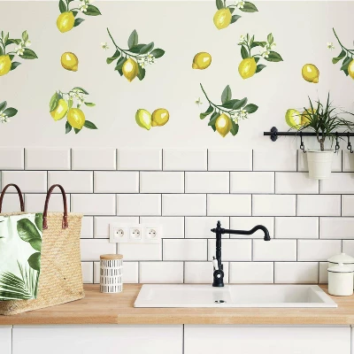 Lemon Peel And Stick Wall Decal Yellow/Green - RoomMates 1 Lemon Peel And Stick Wall Decal Yellow/Green - RoomMates