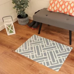 2'x3' ColorStar Deco Grid Door Mat Silver - Bungalow Flooring -Home Series Shop GUEST d5be9473 51dd 46af a90e fc1a2466e25e