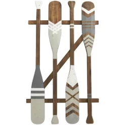 Coastal Wood Paddle Wall Decor With Arrow And Stripe Patterns - Olivia & May -Home Series Shop GUEST d5c5be99 0fd3 49b2 8a11 54a41214706b