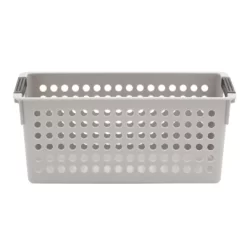 Farmlyn Creek 4 Pack Gray Plastic Storage Baskets Bins With Handles For Shelves, Closet Organizer -Home Series Shop GUEST d5dd21e9 419f 48e1 8063 7fa3d60573fa