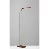 50.5" X 62.5" 3-way Barrett Floor Lamp (Includes LED Light Bulb) Brass - Adesso