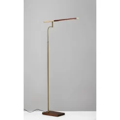 50.5" X 62.5" 3-way Barrett Floor Lamp (Includes LED Light Bulb) Brass - Adesso