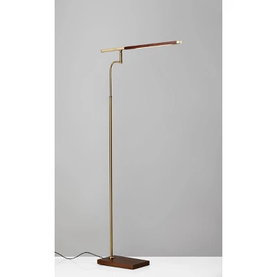 50.5" X 62.5" 3-way Barrett Floor Lamp (Includes LED Light Bulb) Brass - Adesso 1 50.5" X 62.5" 3-way Barrett Floor Lamp (Includes LED Light Bulb) Brass - Adesso