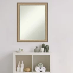 Elegant Brushed Narrow Petite Bevel Bathroom Wall Mirror -Home Series Shop GUEST d6264870 7eb2 4d83 9734 9b33dd719342