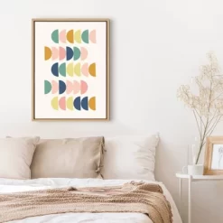 18" X 24" Sylvie Simple Shapes Framed Canvas Wall Art By Apricot And Birch Natural - Kate And Laurel -Home Series Shop GUEST d67a408f 41c6 44b5 82c8 520d6cdf3526