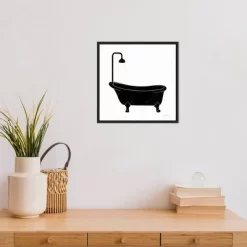 16" X 16" Bathroom Puns II No Words By Becky Thorns Framed Canvas Wall Art Black - Amanti Art -Home Series Shop GUEST d93c97c0 a064 4298 9490 bba7adc91c7b