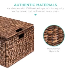 Best Choice Products Set Of 3 Large Multipurpose Hyacinth Storage Baskets W/ Insert Handles, Lid - 21", 20", 18" -Home Series Shop GUEST d9a00466 644b 4151 a343 e7fc66a467c3