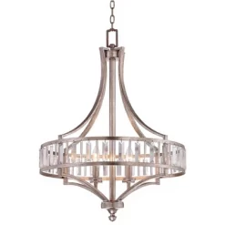 Vienna Full Spectrum Soft Silver Chandelier 24" Wide Crystal Glass 4-Light Fixture For Dining Room House Kitchen Bedroom -Home Series Shop GUEST d9b1302e 4067 4642 a35f 506a75423dc1