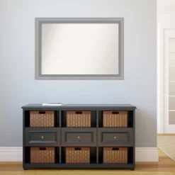 41" X 29" Non-Beveled Peak Polished Nickel Narrow Bathroom Wall Mirror - Amanti Art -Home Series Shop GUEST da019ba5 f06d 4076 9202 7bcb4e2e5f35