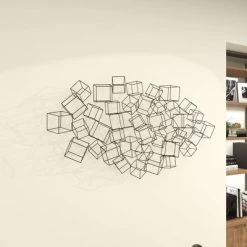 Metal Geometric 3D Square Wall Decor Black - Olivia & May -Home Series Shop GUEST da5b111b 0c72 4933 bb41 5eac63dd92cf