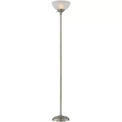 360 Lighting Modern Torchiere Floor Lamp With USB Charging Port 71” Tall Satin Nickel Alabaster Glass Shade Living Room Reading -Home Series Shop GUEST da84fb05 211e 4261 aeca c9156a2c3d79