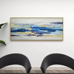 Modern Polystone Abstract Framed Wall Art With Gold Frame Blue - Olivia & May -Home Series Shop GUEST dae2a62c 1a61 4be8 9169 940099b6a1d5