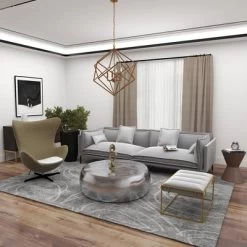 Modern Metal Chandelier With Link Style Chain Gold - Olivia & May -Home Series Shop GUEST daea5a54 c7ac 49eb a316 474547ca1342