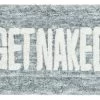Kate Aurora Dorm Basics “Get Naked" Aqua Blue Typography Soft Tufted Oversized Bath Rug - 20” X 32”