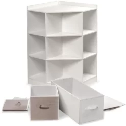 Corner Cubby Storage Unit With Four Reversible Baskets - White -Home Series Shop GUEST db3fbfbf 2593 4714 870d 21638c666367