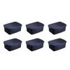 Rubbermaid Roughneck 3 Gallon Rugged Plastic Reusable Stackable Home Storage Totes With Lids, Dark Indigo Metallic (12 Pack)