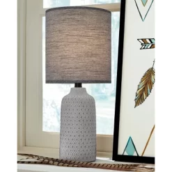 Donnford Ceramic Table Lamp Gray - Signature Design By Ashley
