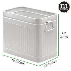 MDesign Metal Rectangle Trash Can Wastebasket, Garbage Bin, Handles -Home Series Shop GUEST dcfc8967 2faf 4012 8645 8dec51d812ac