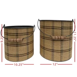 Set Of 2 Brown Metal & Wood Bins - Foreside Home & Garden -Home Series Shop GUEST dd530dfd d98d 4fee 8ca2 890d564f32f5