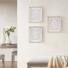 3pc Fair Florets Framed Glass Wall Art Set Beige - Madison Park