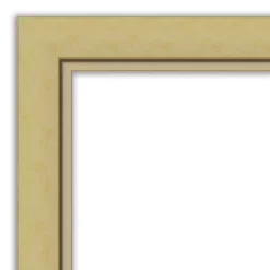 Amanti Art Landon Gold Narrow Petite Bevel Bathroom Wall Mirror 27.5 X 21.5 In.